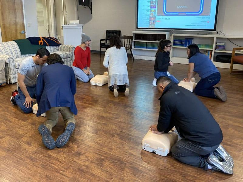 The Latino Health Initiative, a University of Virginia program in Charlottesville, offers a CPR course in Spanish. (Photo courtesy of UVA Latino Health Initiative)